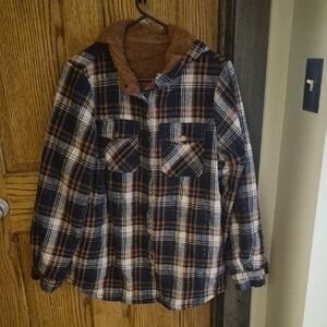 Womens Plaid Hooded Jacket